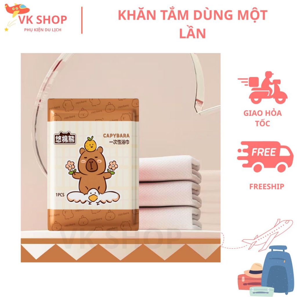 Khăn tắm dùng một lần không dệt - Khăn tắm du lịch gọn nhẹ, an toàn,tiện dụng, không xơ,thấm hút tốt, không bụi vải