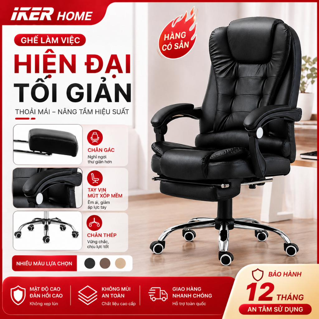 Ghế văn phòng lưng tựa ghế xoay văn phòng có thể ngồi ngả lưng ghế học tập ghế sếp