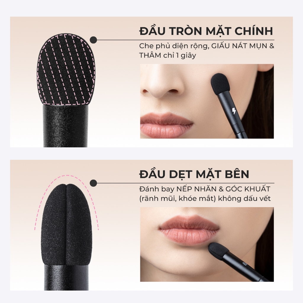 BLJ Cọ che khuyết điểm đầu bọt biển Trang điểm rất dễ ăn phấn cọ trang điểm