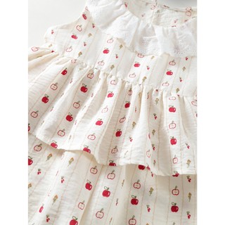 Set Bộ Bé Gái, Đồ Bộ Bé Gái Áo Cổ Bèo Kèm Quần Ống Suông Chất Liệu Cotton Mềm Mại