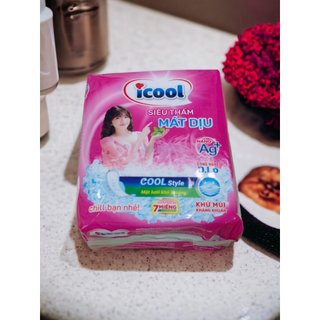 Băng vệ sinh ICOOL Hồng Siêu Thấm 7 miếng 2 trong 1 BVS Mặt Lưới Mát Dịu Có Cánh Khử Mùi Kháng Khuẩn
