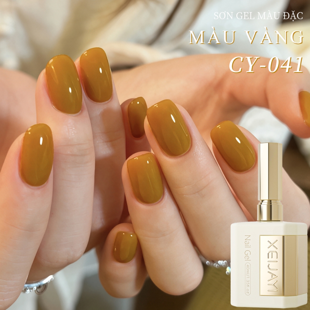 XEIJAYI 40ml - Sơn móng tay dạng gel màu vàng, độ bão hòa cao, phù hợp với mọi tông da.