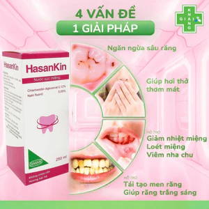 Nước súc miệng HasanKin giúp giảm nhanh mùi hôi miệng và hỗ trợ điều trị các bệnh lý khoang miệng (Chai 250ml)
