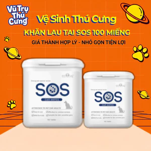 Khăn Ướt Vệ Sinh Tai Cho Chó Mèo SOS 100 miếng