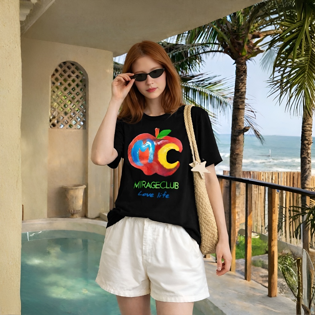 Áo Thun Boxi Đen Quả Táo Đỏ Năng Động, Chất Cotton Mềm Mịn, Có Kèm Hình Thật.