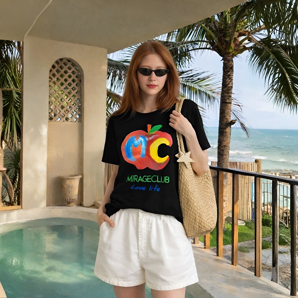 Áo Thun Boxi Đen Quả Táo Đỏ Năng Động, Chất Cotton Mềm Mịn, Có Kèm Hình Thật.