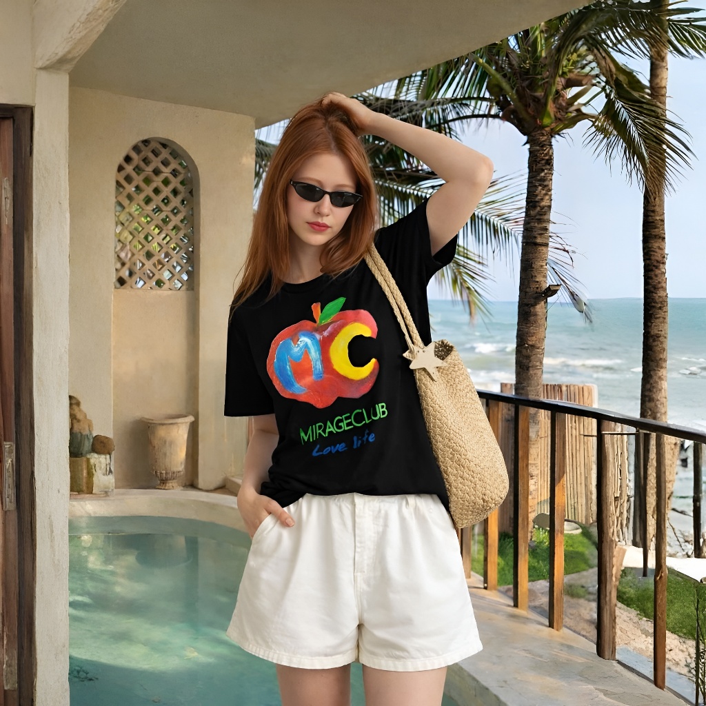 Áo Thun Boxi Đen Quả Táo Đỏ Năng Động, Chất Cotton Mềm Mịn, Có Kèm Hình Thật.