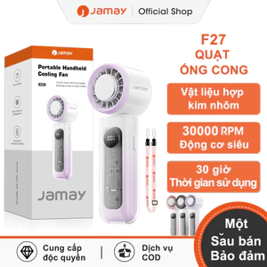 JAMAY F27 Quạt cầm tay - 100 cấp độ gió, gập linh hoạt 135 độ, tích hợp sò lạnh - Bảo hành 6 tháng - Tặng dây đeo