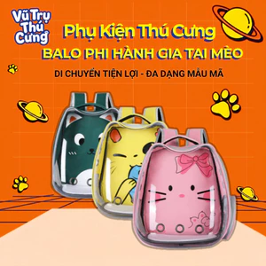 Balo Phi Hành Gia Đựng Chó Mèo Hoạ Tiết Tai Mèo Đáng Yêu