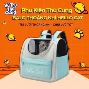 Balo vận chuyển chó mèo thoáng khí Hello Cat