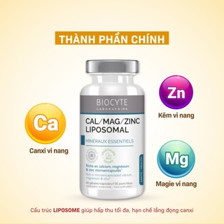 TPBVSK Viên Uống Bổ Sung Canxi, Magie, Kẽm Biocyte Cal/Mag/Zinc Liposomal