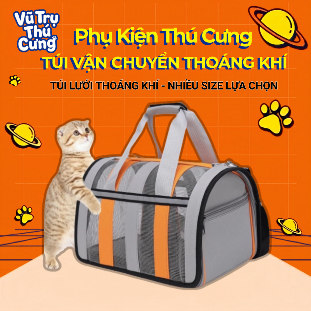 Túi vận chuyển Chó Mèo bằng lưới thoáng khí, nhiều size
