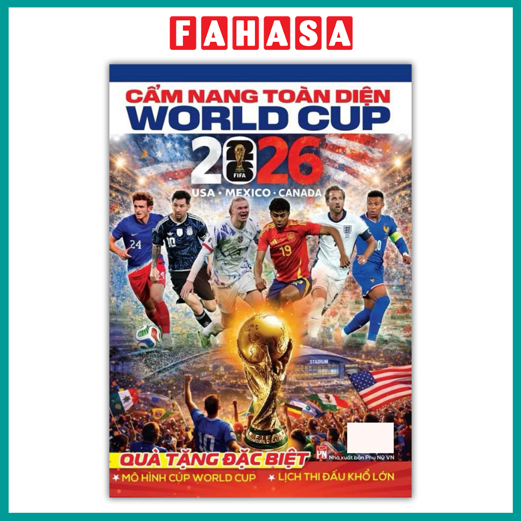 Cẩm Nang World Cup 2026 - Tặng Kèm Mô Hình Cúp World Cup + Lịch Thi Đấu Khổ Lớn