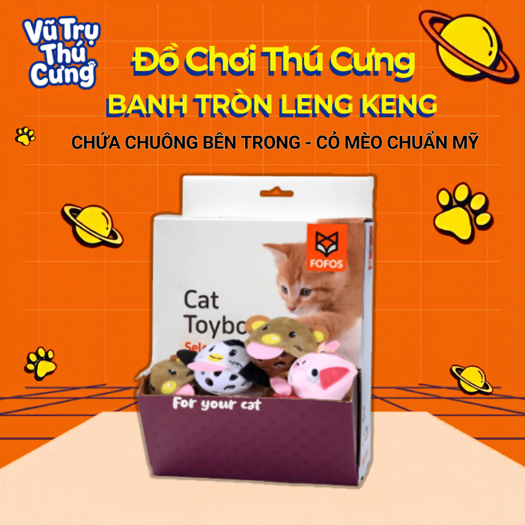 Đồ chơi banh tròn hình thú chứa chuông & catnip FOFOS