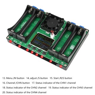 Máy kiểm tra dung lượng và điện trở trong pin 18650 bốn kênh với module sạc và xả tự động Type-C