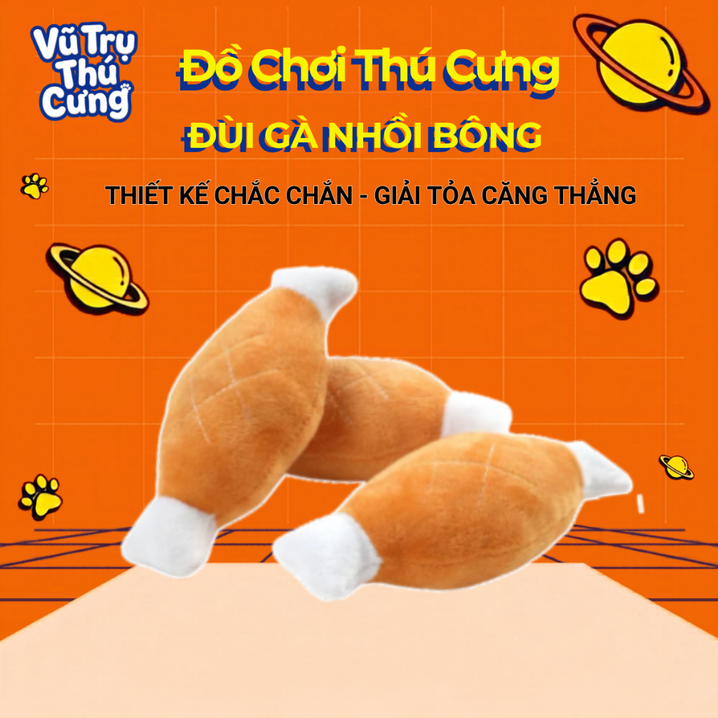 Đồ chơi nhai gặm cho chó, đùi gà nhồi bông