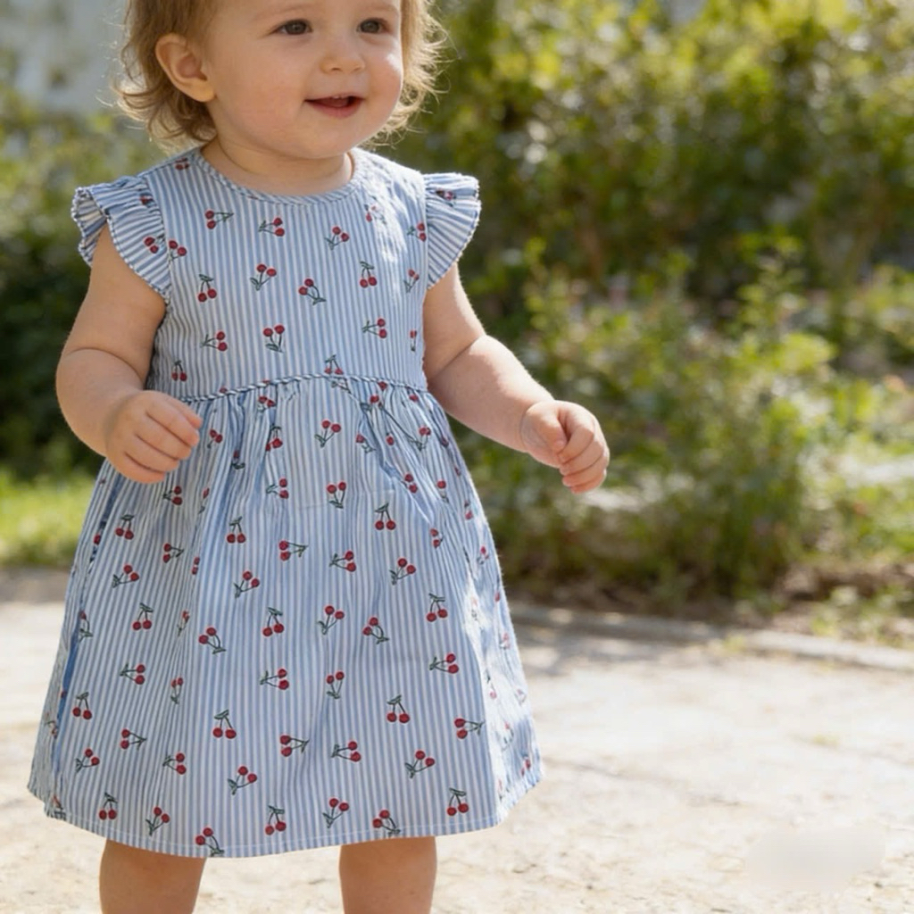 Váy sát nách cánh tiên cherry bé gái sơ sinh C6576 0-6M (2-6kg) – Váy trẻ em dễ thương