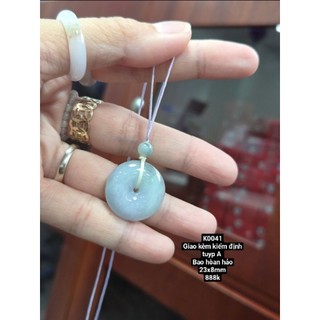 Mặt dây chuyền ngọc phỉ thúy tuyp A giao kèm kiểm định hòan hảo gắn móc hợp kim hoặc xâu dây đỉnh chu free hòan hảo