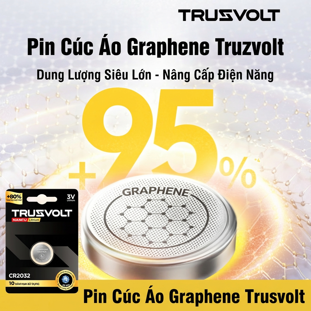 NANFU Trusvolt Pin CR2032 3V Chinh Hang – Cong Nghe Graphene 260mAh, HSD 10 Nam, IATF 16949, Cho Xia Khoa Thong Minh