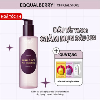 Dầu tẩy trang giảm mụn đầu đen EQQUALBERRY Purple Rice Pore Smoothing 200ml