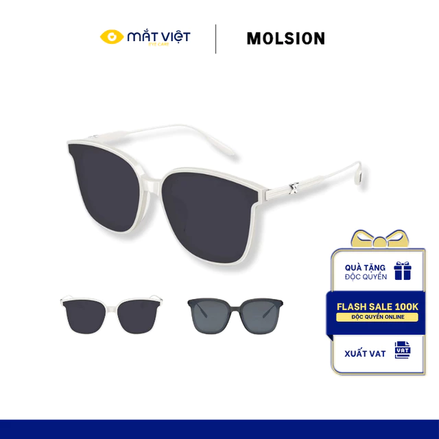 Kính Mát Unisex MOLSION MS3056 Chống UV, Kính Mát Acetate, Kính Mát Phi Công, Kính Mát Chính Hãng, Mắt Kính Mắt Việt