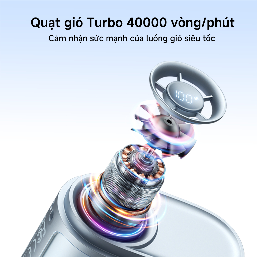 Quạt đeo cổ JisuLife 5, 100 nấc gió siêu mạnh, quạt cầm tay, màn hình LED, quạt thể thao, quạt đeo thắt lưng, thời trang