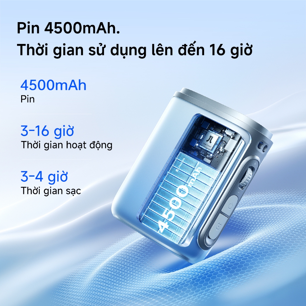 Quạt đeo cổ JisuLife 5, 100 nấc gió siêu mạnh, quạt cầm tay, màn hình LED, quạt thể thao, quạt đeo thắt lưng, thời trang