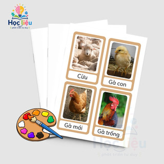 Flashcard Động Vật Cho Bé 2–6 Tuổi – Thẻ Học Montessori Phát Triển Tư Duy