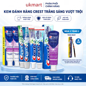 Kem Đánh Răng Crest Trắng Sáng Vượt Trội 93g 3D White Toothpaste Radiant Mint (Hàng Mỹ Nhập Khẩu)