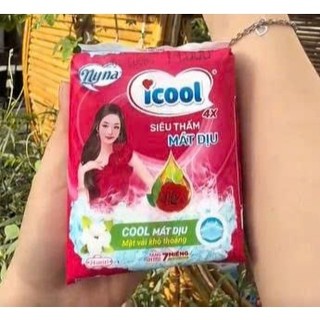 Băng vệ sinh ICOOL Hồng Siêu Thấm 4x 7 miếng 2 in 1 BVS Mặt Vải Mát Dịu Có Cánh Khử Mùi Kháng Khuẩn.