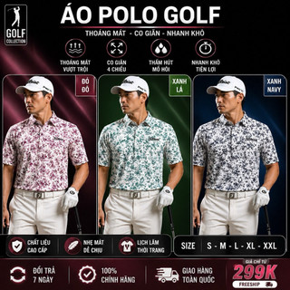 Áo Polo Golf Nam Cao Cấp Thoáng Mát Co Giãn 4 Chiều – Áo Golf Nam Form Chuẩn Từ XS–XXL, Nhanh Khô, Chống Nhăn