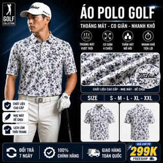 Áo Polo Golf Nam Cao Cấp Thoáng Mát Co Giãn 4 Chiều – Áo Golf Nam Form Chuẩn Từ XS–XXL, Nhanh Khô, Chống Nhăn