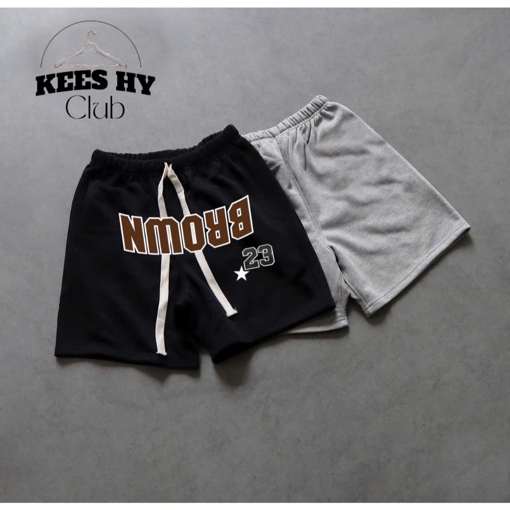 Quần Short Đùi Ống Rộng In Logo Ngược Họa Tiết Số Form Trên Gối Co Giãn 2 Chiều Chất Nỉ Bông Cotton Thoáng Mát Nam Nữ