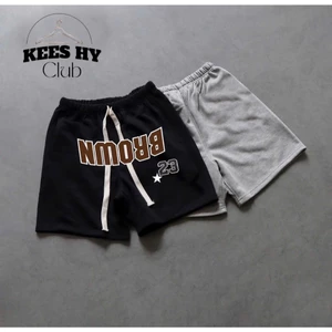 Quần Short Đùi Ống Rộng In Logo Ngược Họa Tiết Số Form Trên Gối Co Giãn 2 Chiều Chất Nỉ Bông Cotton Thoáng Mát Nam Nữ