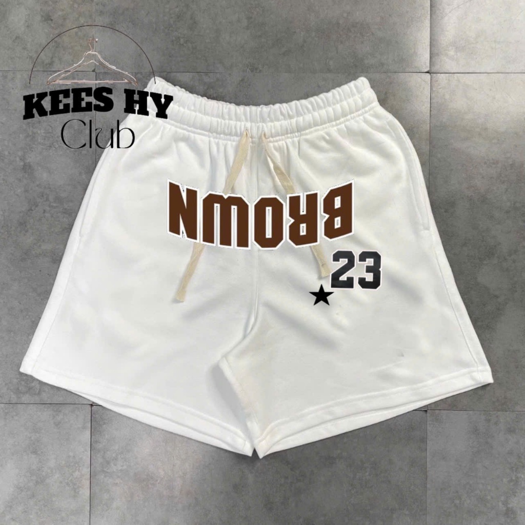 Quần Short Đùi Ống Rộng In Logo Ngược Họa Tiết Số Form Trên Gối Co Giãn 2 Chiều Chất Nỉ Bông Cotton Thoáng Mát Nam Nữ