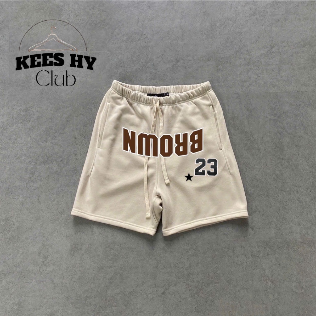 Quần Short Đùi Ống Rộng In Logo Ngược Họa Tiết Số Form Trên Gối Co Giãn 2 Chiều Chất Nỉ Bông Cotton Thoáng Mát Nam Nữ