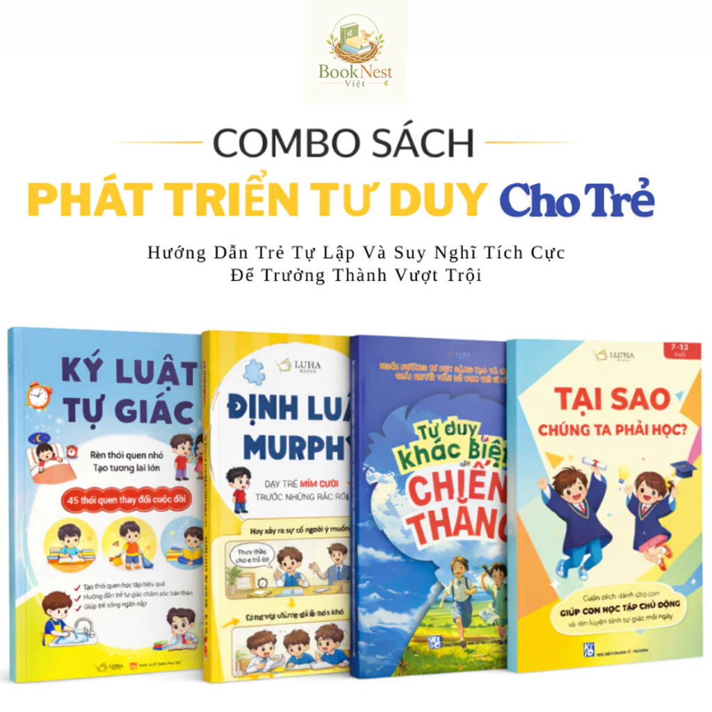 Bìa sách Combo Kỷ Luật Tự Giác + Định Luật Murphy + Tại Sao Chúng Ta Phải Học + Tư Duy Khác Biệt Để Chiến Thắng