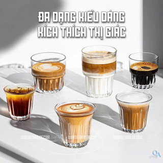 Tổng Hợp - Ly Thủy Tinh Chịu Nhiệt Uống Cà Phê Vintage | Cốc Uống Cà Phê Espresso, Cappuccino