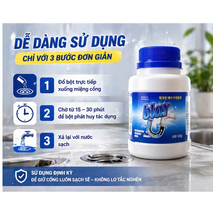 THÔNG CỐNG HỮU CƠ BLAR 260Gr-SẠCH BONG SÁNG BÓNG