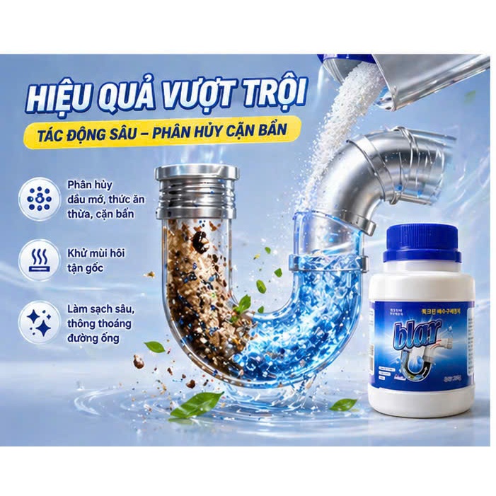 THÔNG CỐNG HỮU CƠ BLAR 260Gr-SẠCH BONG SÁNG BÓNG