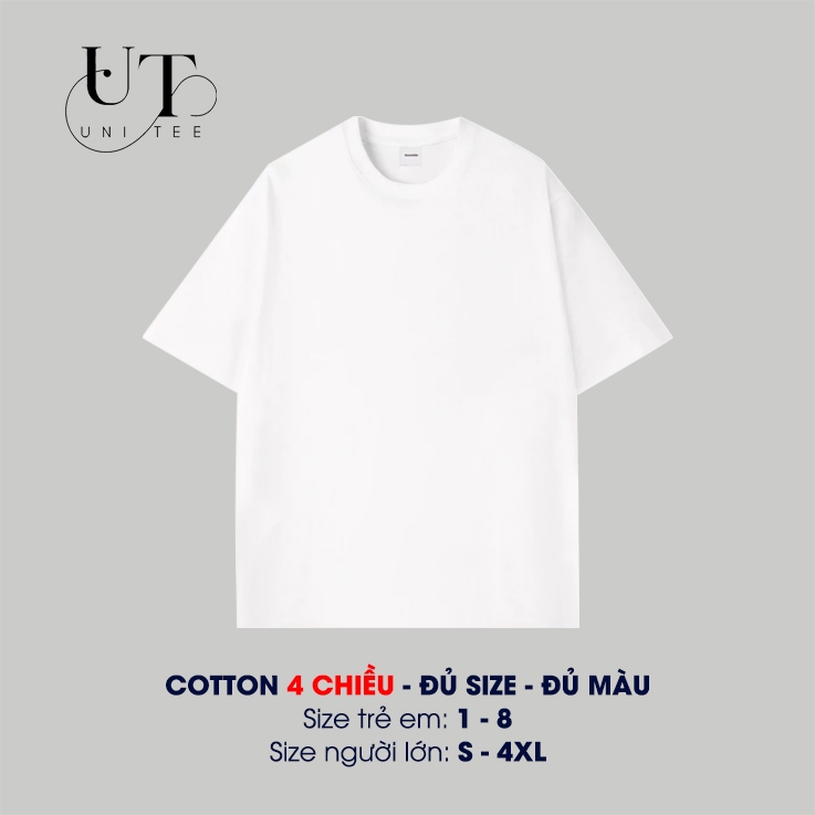 (9Kg-110Kg) Áo thun UNISEX trơn basic, chất Cotton 4 chiều thoát mát cho NAM NỮ, GIA ĐÌNH - Uni Tee I U63