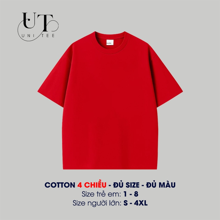 (9Kg-110Kg) Áo thun UNISEX trơn basic, chất Cotton 4 chiều thoát mát cho NAM NỮ, GIA ĐÌNH - Uni Tee I U63