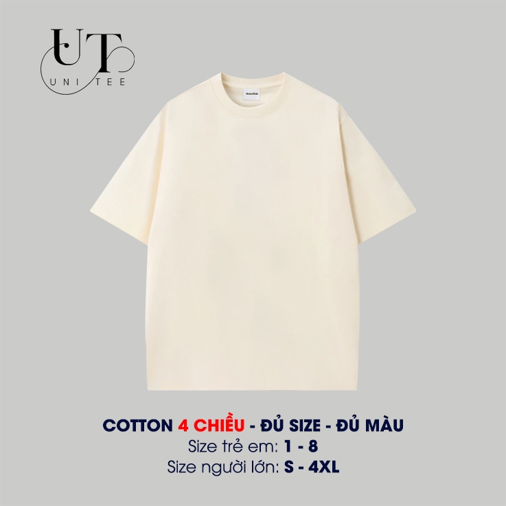 (9Kg-110Kg) Áo thun UNISEX trơn basic, chất Cotton 4 chiều thoát mát cho NAM NỮ, GIA ĐÌNH - Uni Tee I U63