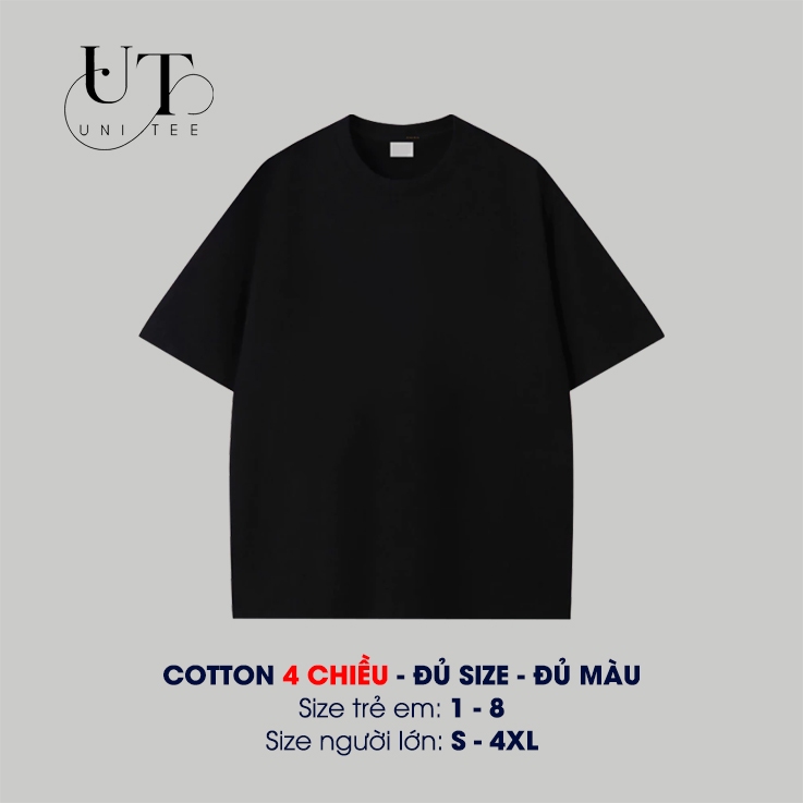 (9Kg-110Kg) Áo thun UNISEX trơn basic, chất Cotton 4 chiều thoát mát cho NAM NỮ, GIA ĐÌNH - Uni Tee I U63