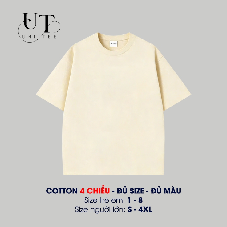 (9Kg-110Kg) Áo thun UNISEX trơn basic, chất Cotton 4 chiều thoát mát cho NAM NỮ, GIA ĐÌNH - Uni Tee I U63
