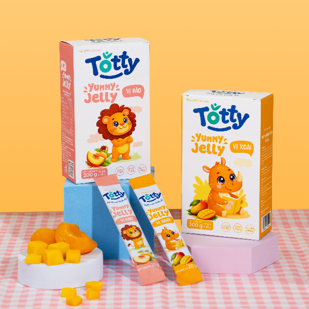 [Thực Phẩm Bổ Sung] Combo 2 Hộp Thạch Trái Cây Dinh Dưỡng Cho Bé Totty Jelly, Thạch Dạng Mềm, Bé Ăn Ngon, Khỏe Mạnh