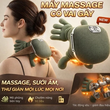(Loại 1) Máy Massage Cổ Vai Gáy Giảm Đau Mỏi Vai Gáy, Máy Mát Xa Cổ Vai Gáy Đèn Hồng Ngoại Mô Phỏng Tay
