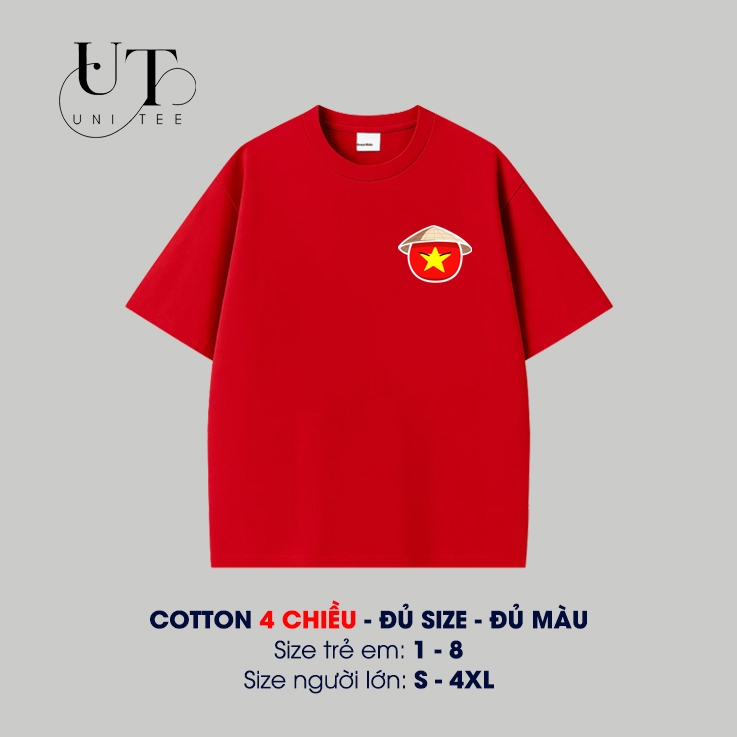 (9kg-110kg) Áo thun đỏ Unisex in hình CỜ ĐỎ SAO VÀNG VIỆT NAM cho BÉ TRAI, BÉ GÁI, NAM NỮ, CẶP ĐÔI - Uni Tee I U112