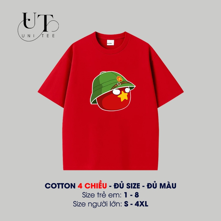(9kg-110kg) Áo thun đỏ Unisex in hình CỜ ĐỎ SAO VÀNG VIỆT NAM cho BÉ TRAI, BÉ GÁI, NAM NỮ, CẶP ĐÔI - Uni Tee I U112