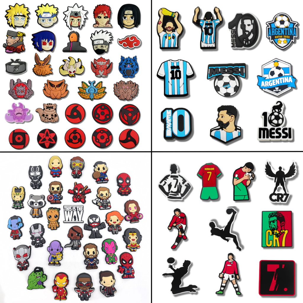 Set charm gắn dép cross, Nút gắn sticker phụ kiện jibbitz anime trang trí dép cross CROSS TREND